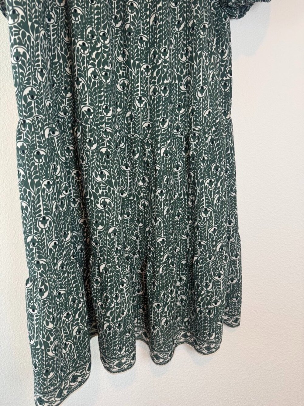 Max Studio London Green Floral Long Sleeve Oversized Maxi Dress S - Picture 3 of 6